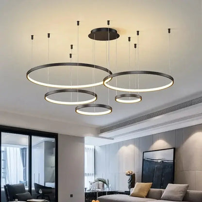 Modern gold acrylic led ring pendant light for dining room