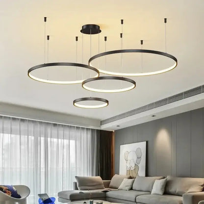 Modern gold acrylic led ring pendant light for dining room