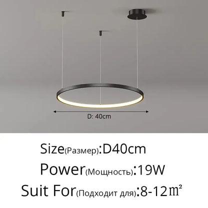 Modern gold acrylic led ring pendant light for dining room