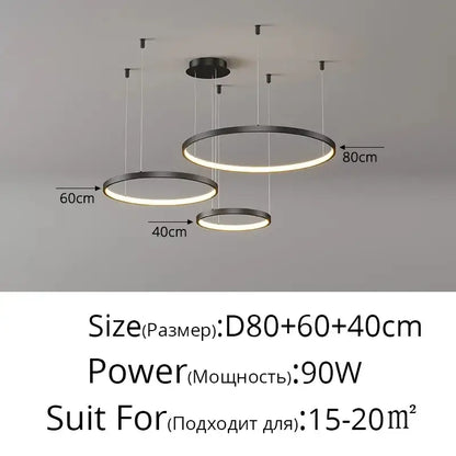 Modern gold acrylic led ring pendant light for dining room