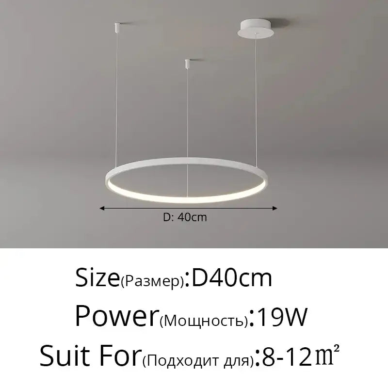 Modern gold acrylic led ring pendant light for dining room