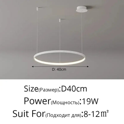 Modern gold acrylic led ring pendant light for dining room