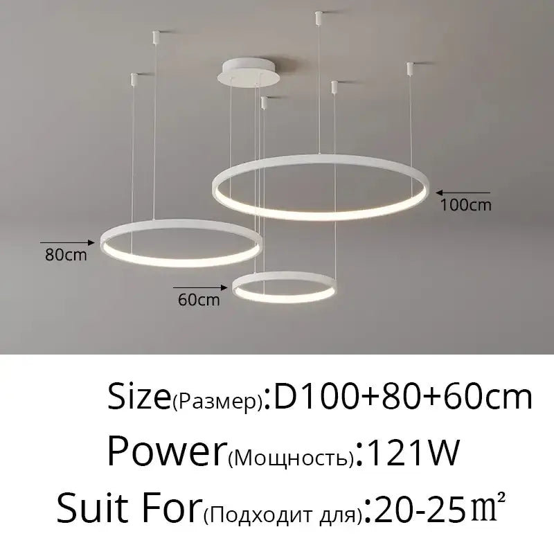 Modern gold acrylic led ring pendant light for dining room