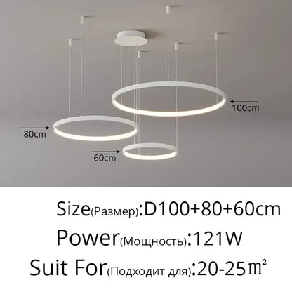Modern gold acrylic led ring pendant light for dining room
