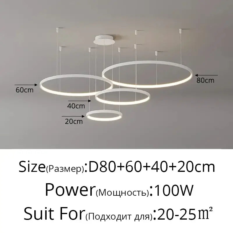 Modern gold acrylic led ring pendant light for dining room