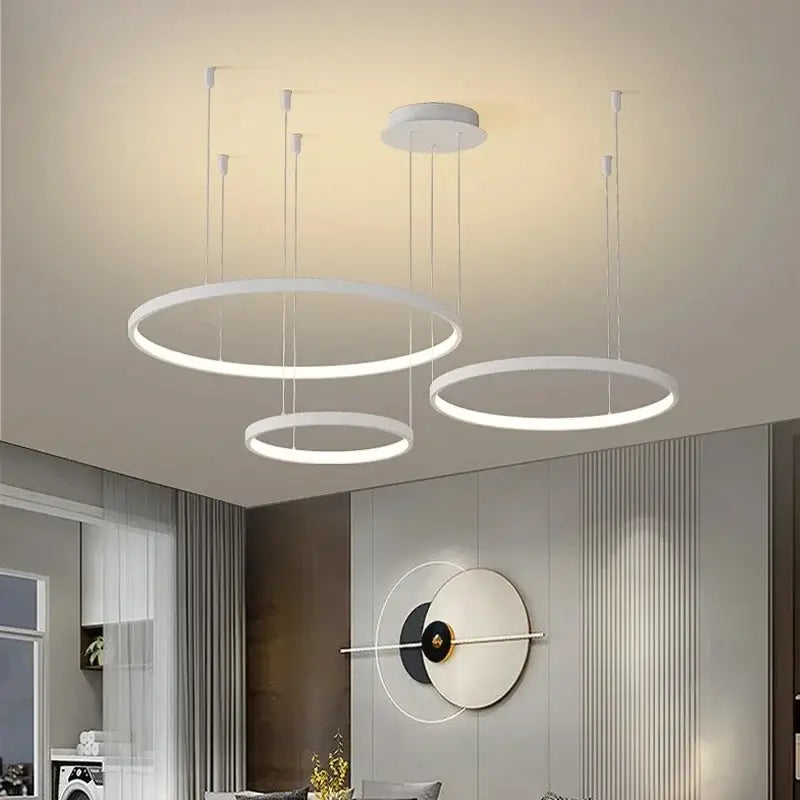 Modern gold acrylic led ring pendant light for dining room