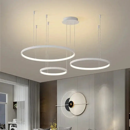 Modern gold acrylic led ring pendant light for dining room