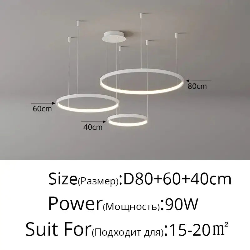 Modern gold acrylic led ring pendant light for dining room