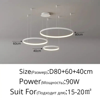 Modern gold acrylic led ring pendant light for dining room