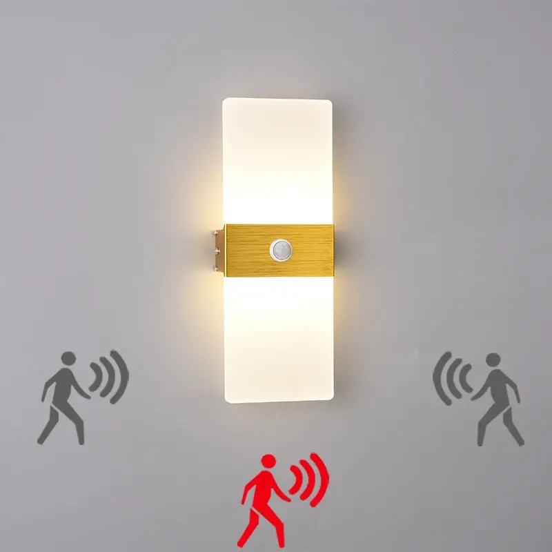 Modern gold acrylic led wall lamp bedroom sconce light