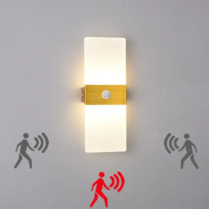 Modern gold acrylic led wall lamp bedroom sconce light