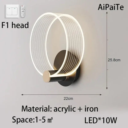 Modern gold acrylic lustre chandelier living room ring light