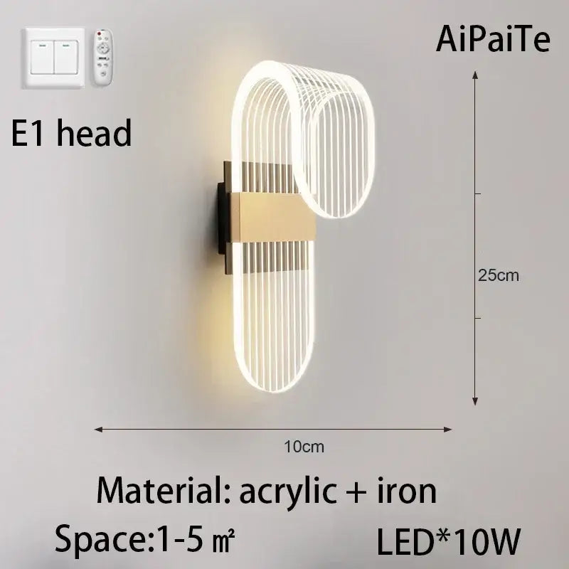Modern gold acrylic lustre chandelier living room ring light