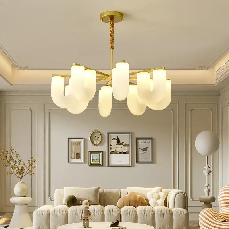 Modern gold acrylic pendant lights dining room cloud design