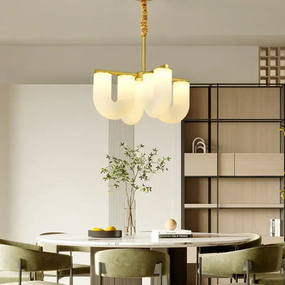 Modern gold acrylic pendant lights dining room cloud design