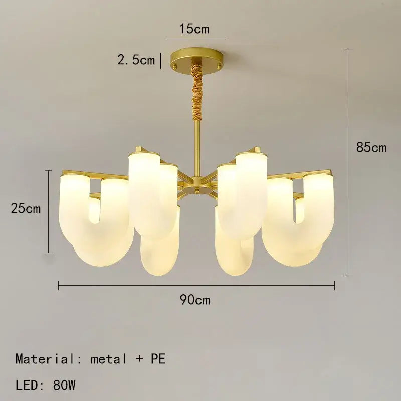 Modern gold acrylic pendant lights dining room cloud design