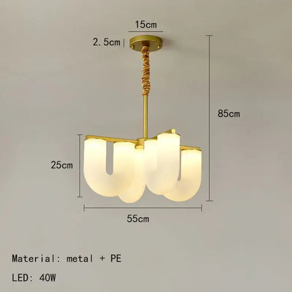Modern gold acrylic pendant lights dining room cloud design