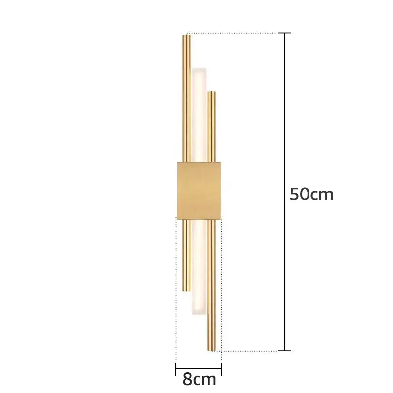 Modern gold acrylic pipe led wall lamp bedroom sconce
