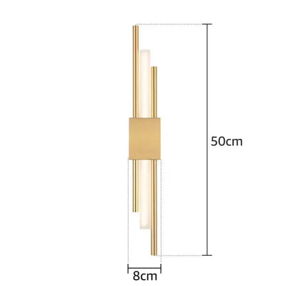 Modern gold acrylic pipe led wall lamp bedroom sconce