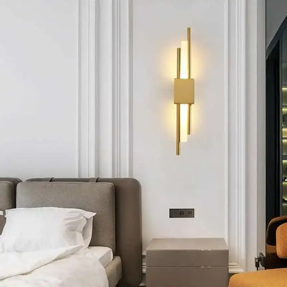 Modern gold acrylic pipe led wall lamp bedroom sconce