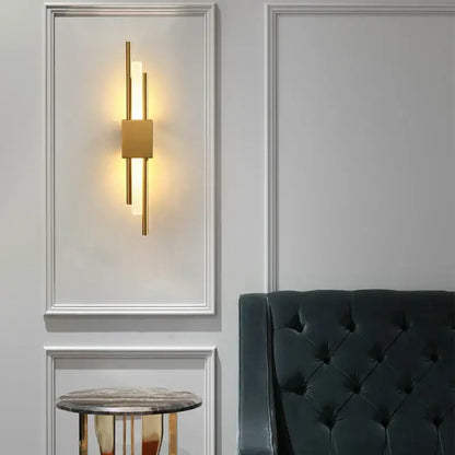Modern gold acrylic pipe led wall lamp bedroom sconce