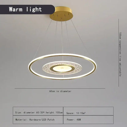 Modern gold acrylic remote control chandelier dining room light
