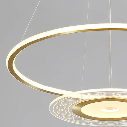 Modern gold acrylic remote control chandelier dining room light