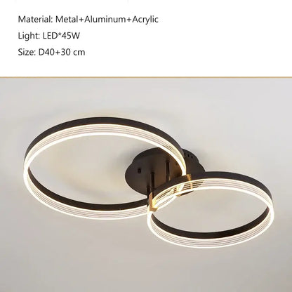 Modern gold acrylic round ring ceiling light for living room