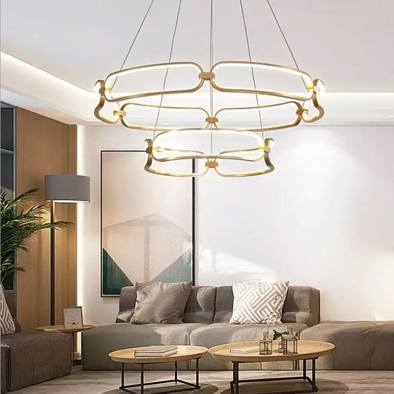 Modern gold adara luxury led chandelier dining room pendant light