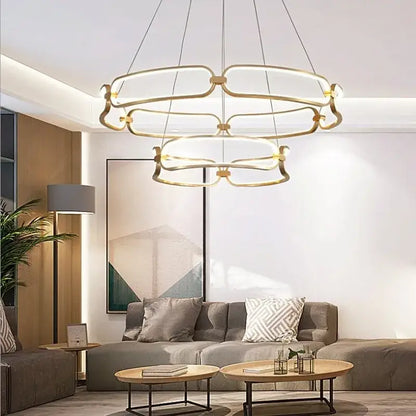 Modern gold adara luxury led chandelier dining room pendant light