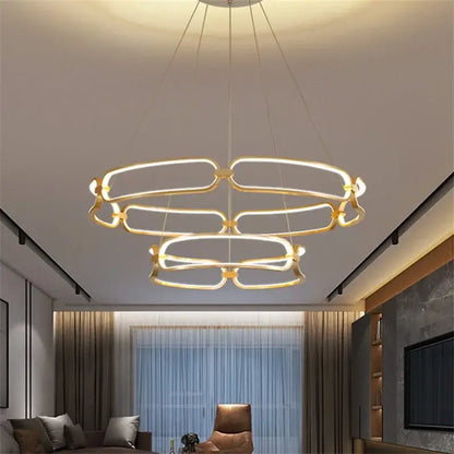 Modern gold adara luxury led chandelier dining room pendant light