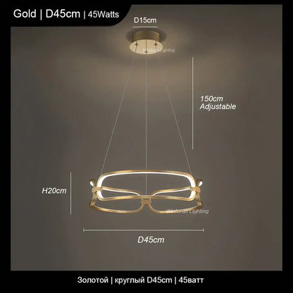 Modern gold adara luxury led chandelier dining room pendant light