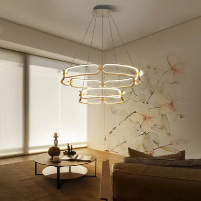 Modern gold adara luxury led chandelier dining room pendant light