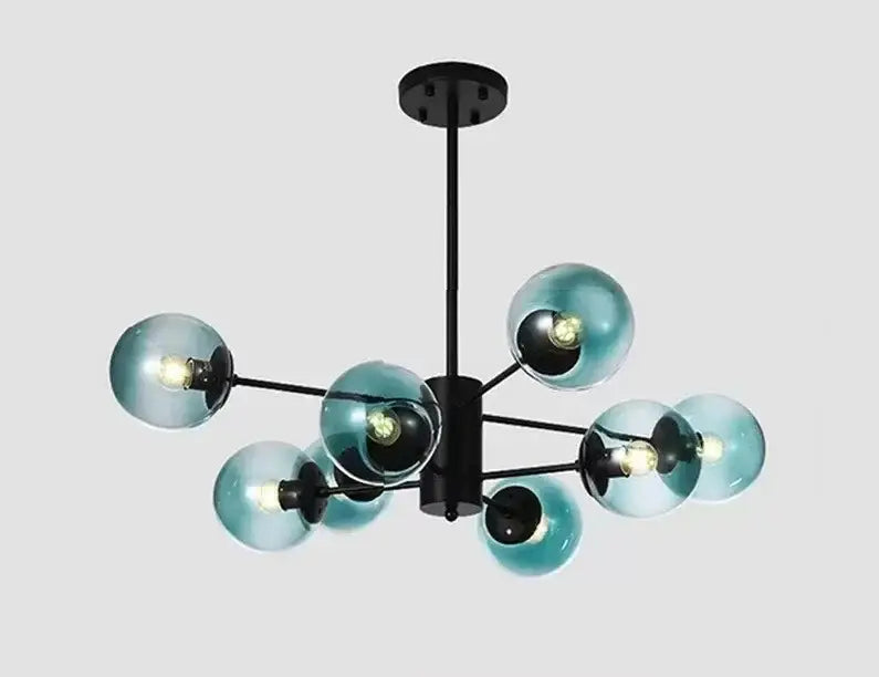 Modern gold adjustable ball glass lustre – dining room light