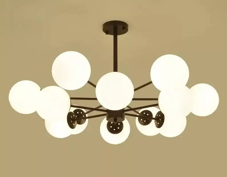 Modern gold adjustable ball glass lustre – dining room light
