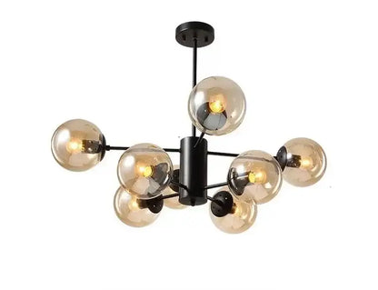 Modern gold adjustable ball glass lustre – dining room light