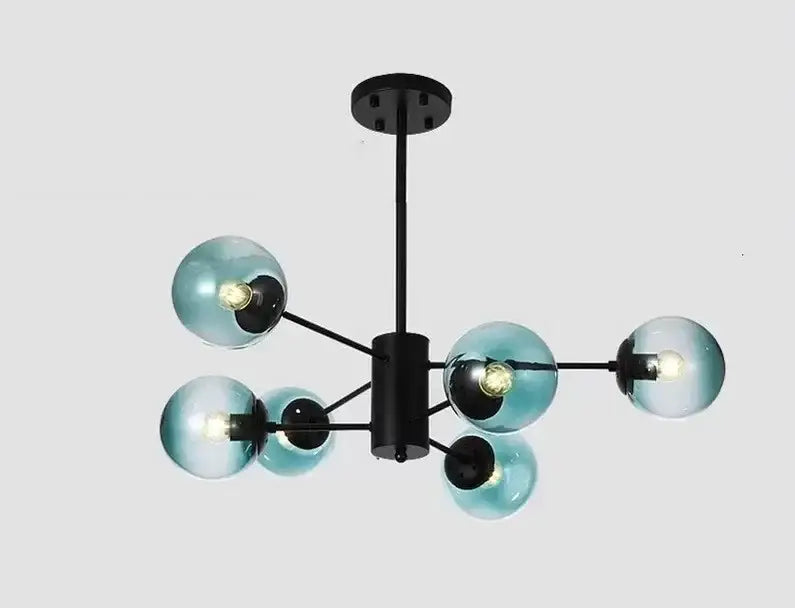 Modern gold adjustable ball glass lustre – dining room light