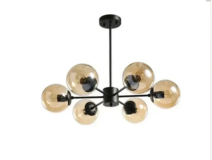 Modern gold adjustable ball glass lustre – dining room light