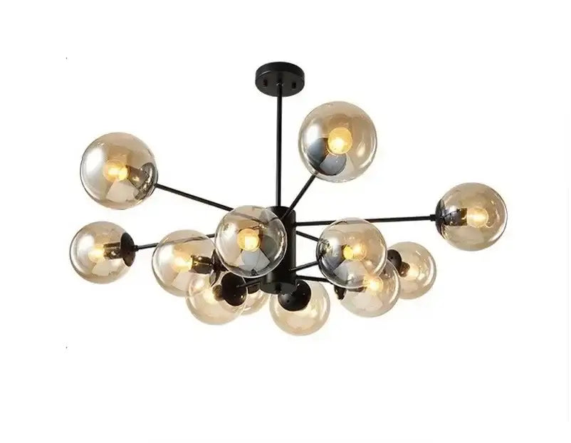 Modern gold adjustable ball glass lustre – dining room light