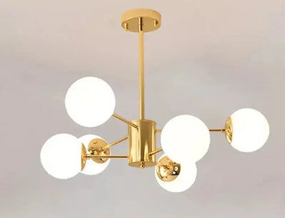 Modern gold adjustable ball glass lustre – dining room light