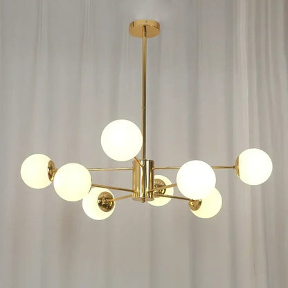 Modern gold adjustable ball glass lustre – dining room light