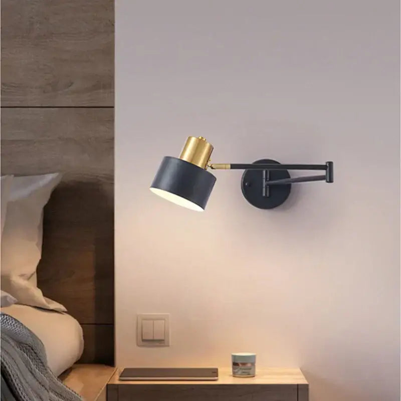 Modern gold adjustable led wall lamp bedroom reading light