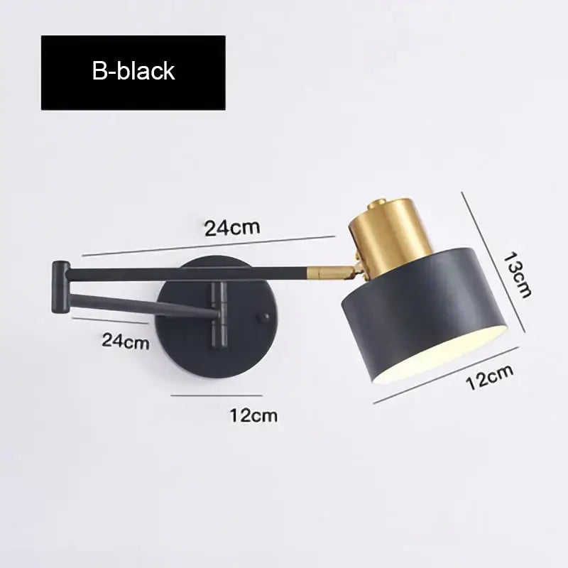 Modern gold adjustable led wall lamp bedroom reading light
