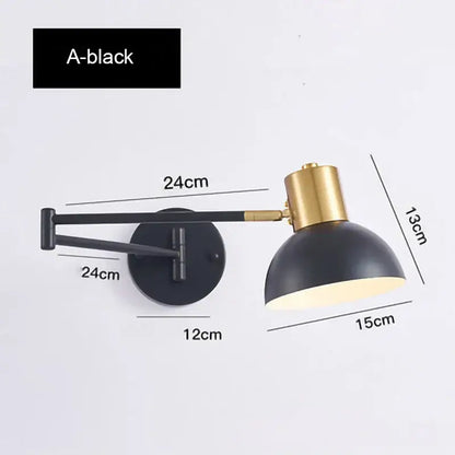 Modern gold adjustable led wall lamp bedroom reading light