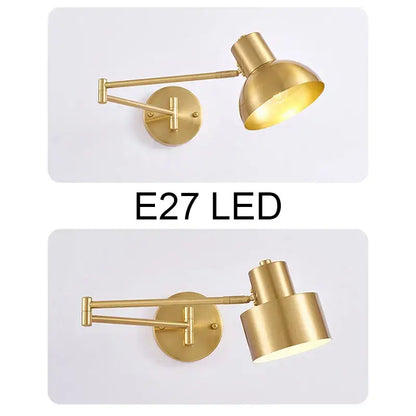 Modern gold adjustable led wall lamp bedroom reading light