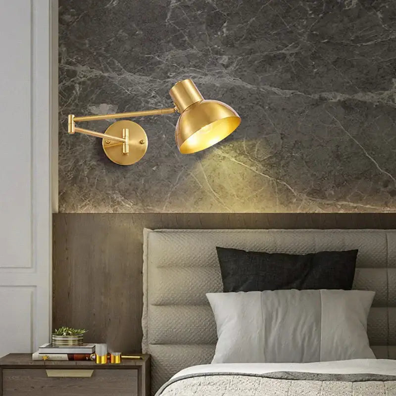 Modern gold adjustable led wall lamp bedroom reading light