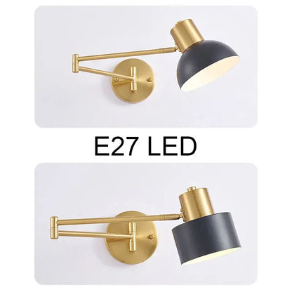 Modern gold adjustable led wall lamp bedroom reading light