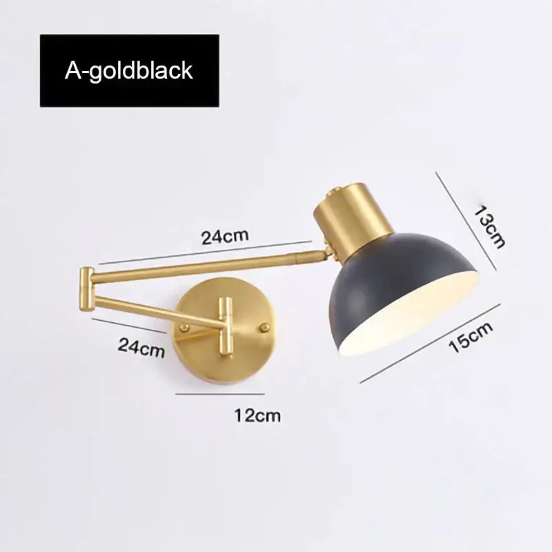 Modern gold adjustable led wall lamp bedroom reading light