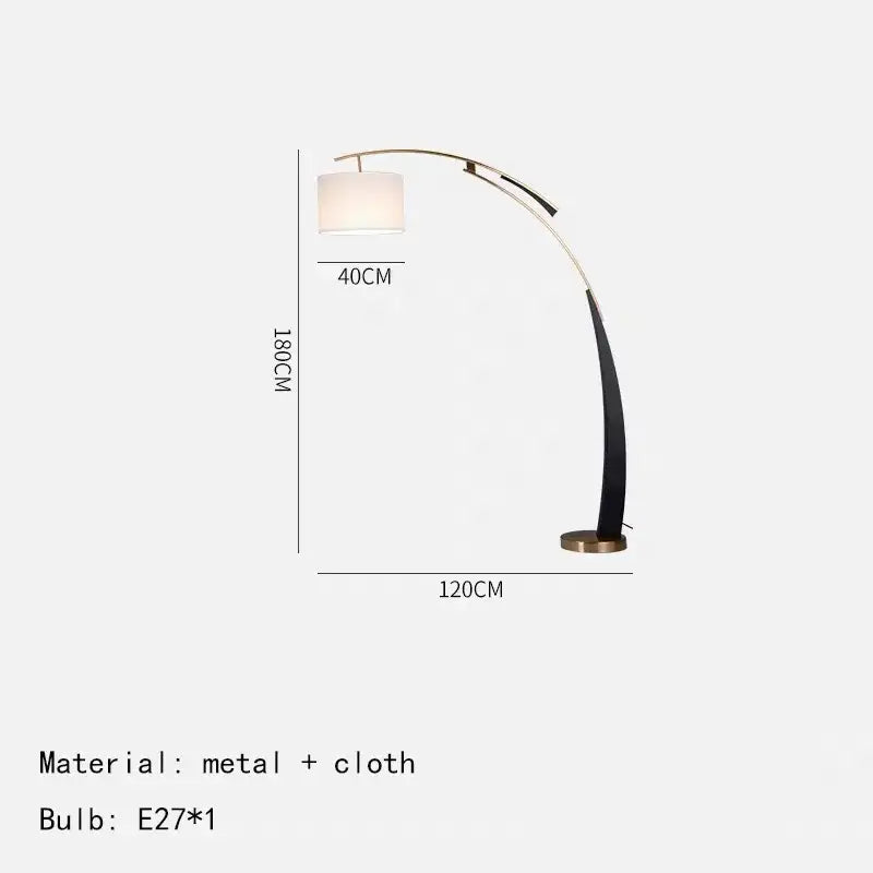 Modern gold adjustable metal floor lamp living room white shade