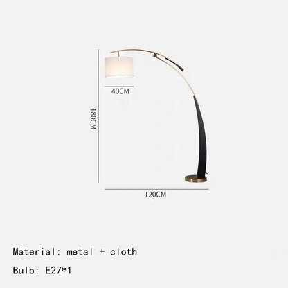 Modern gold adjustable metal floor lamp living room white shade